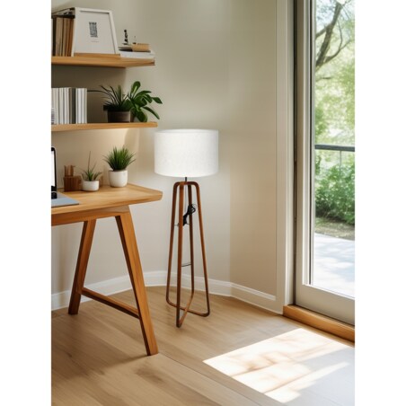 LAMPA STOJĄCA PODŁOGOWA BOHO WYSOKA 140cm E27 DREWNIANA DO SALONU SYPIALNI