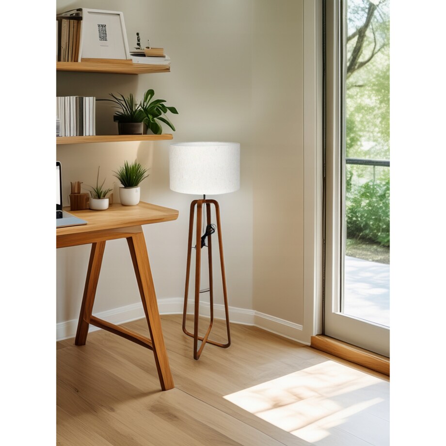 LAMPA STOJĄCA PODŁOGOWA BOHO WYSOKA 140cm E27 DREWNIANA DO SALONU SYPIALNI