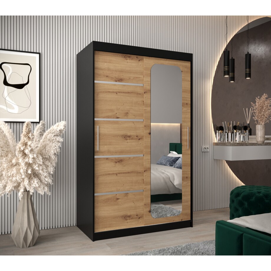 Szafa przesuwna Garderoba PROMO V2 120 czarny/artisan