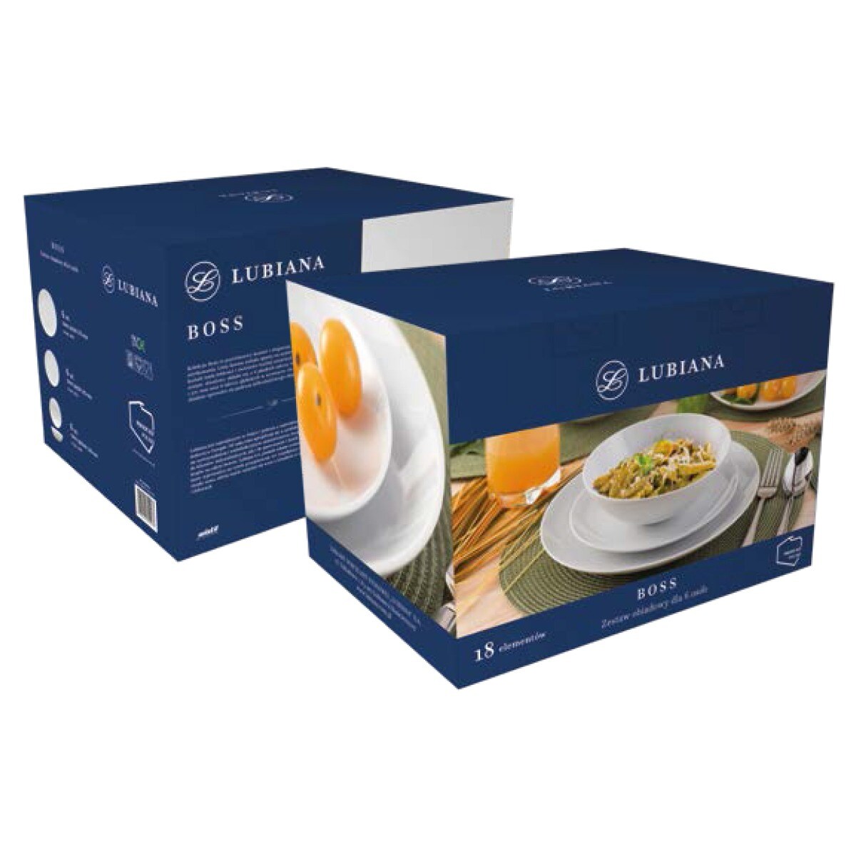 Zestaw talerzy dla 6 osób 18 el. Boss biały LB16 (0000)