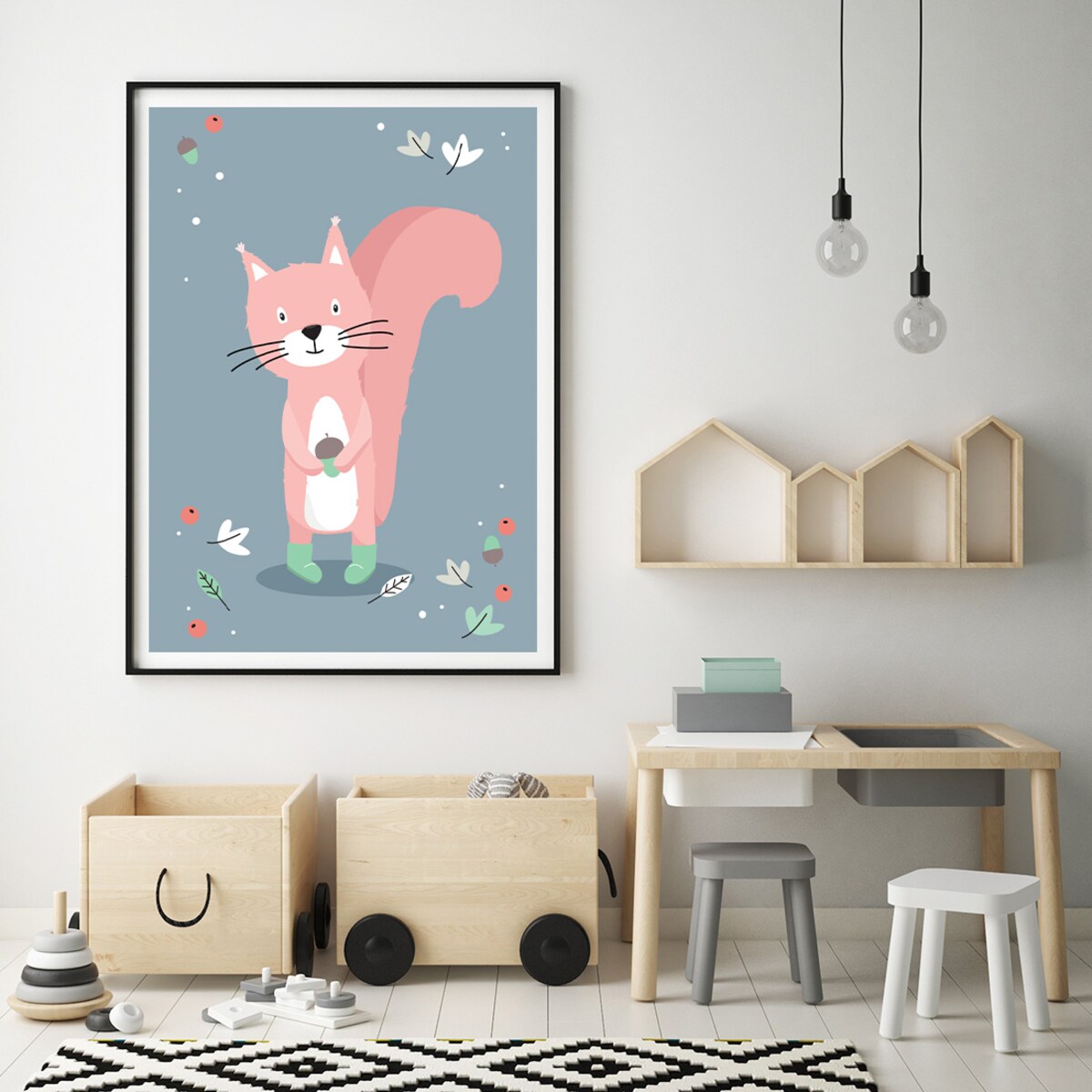 Plakat dla dzieci Wiewiórka psotka 20x30