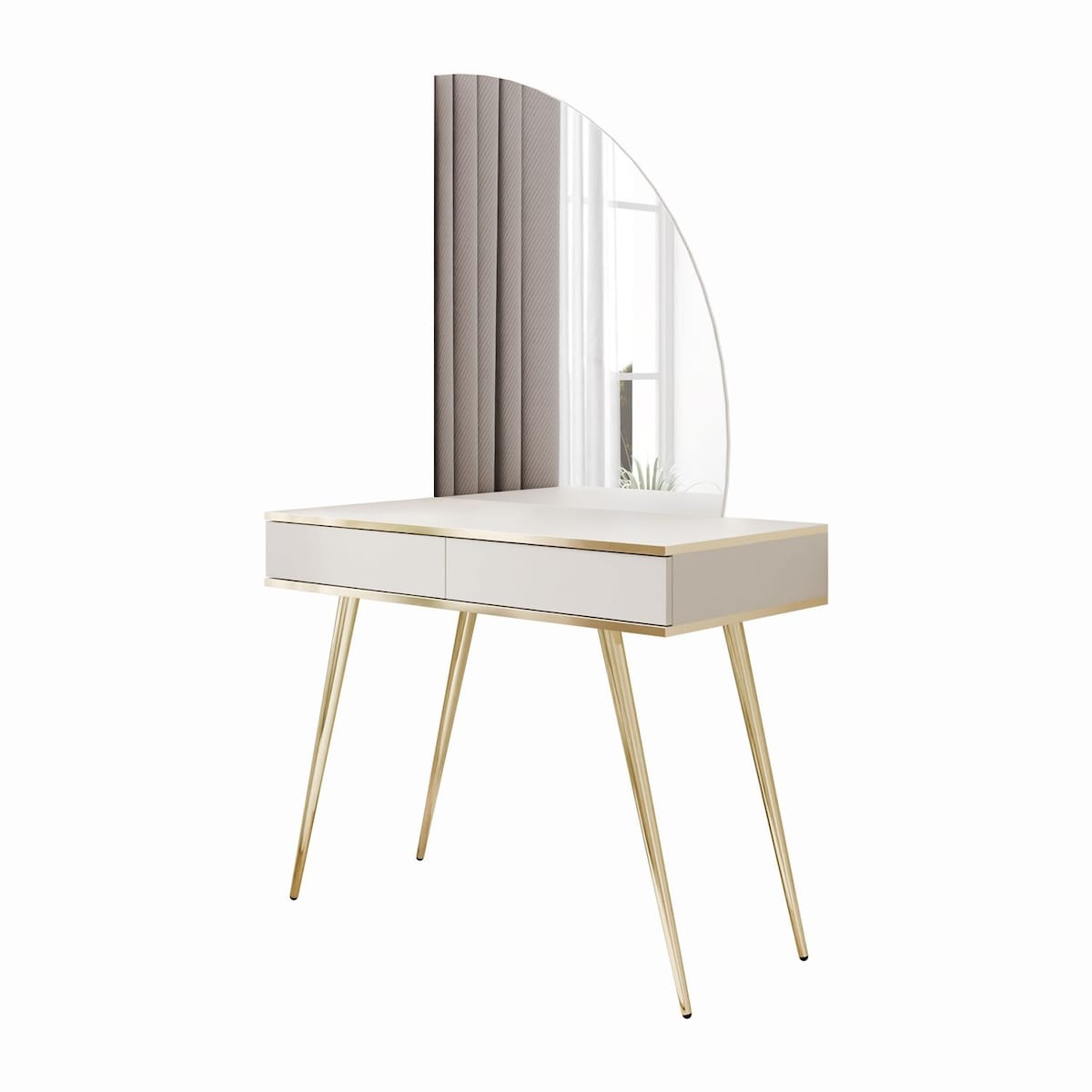 Toaletka OXFORD z lustrem i oświetleniem LED, prawa, kaszmir