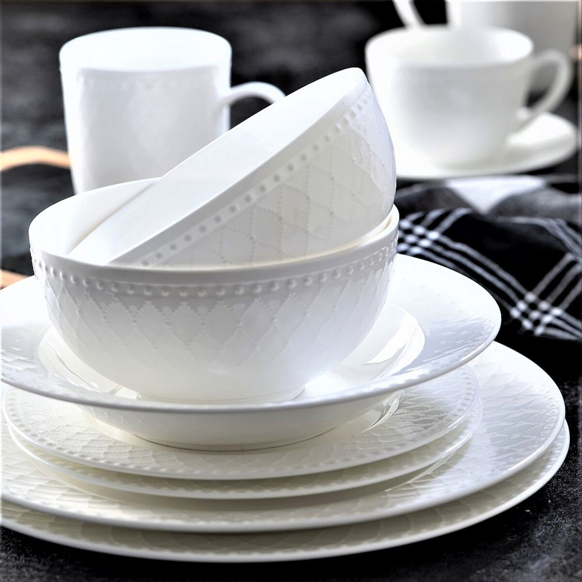 VILLA ITALIA Talerz głęboki porcelanowy 23 cm ROMA white