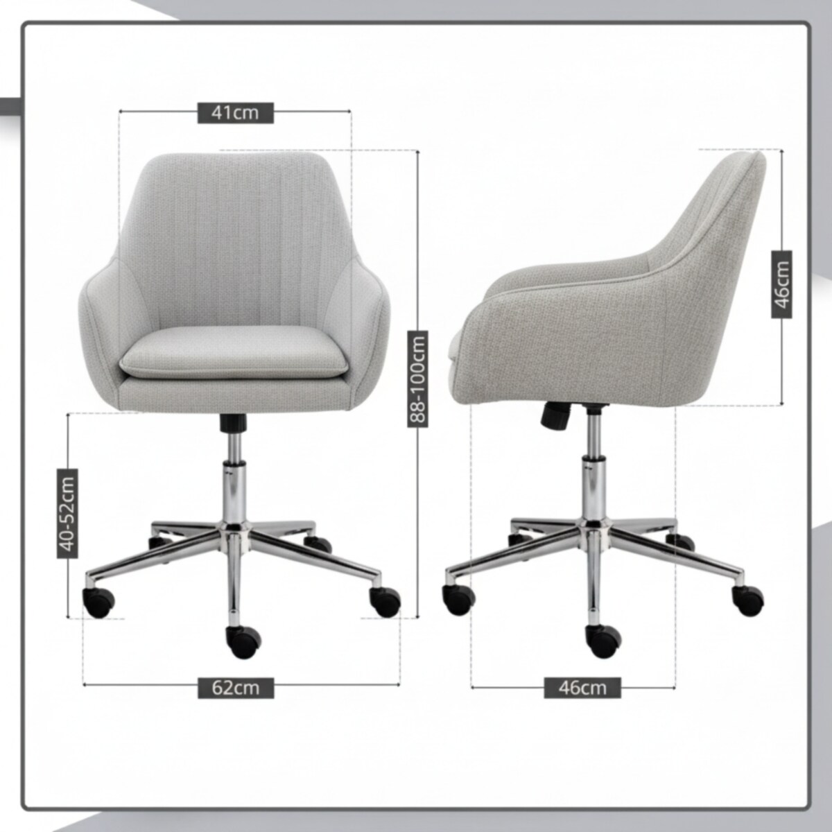 Fotel biurowy obrotowy krzesło biurowe welurowe do biurka regulowany szary