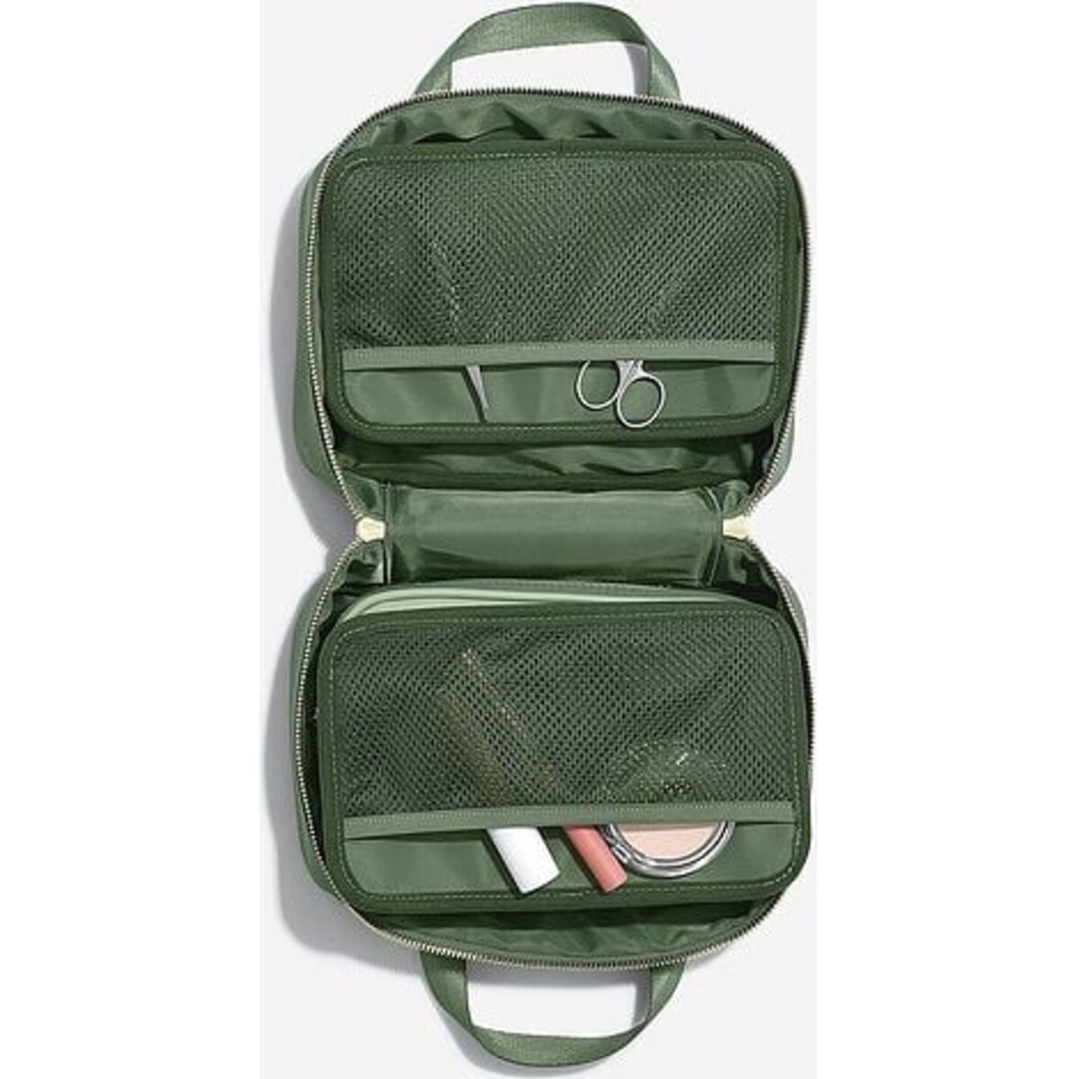 Kosmetyczka podróżna do zawieszenia Stackers zielona nylonowa
