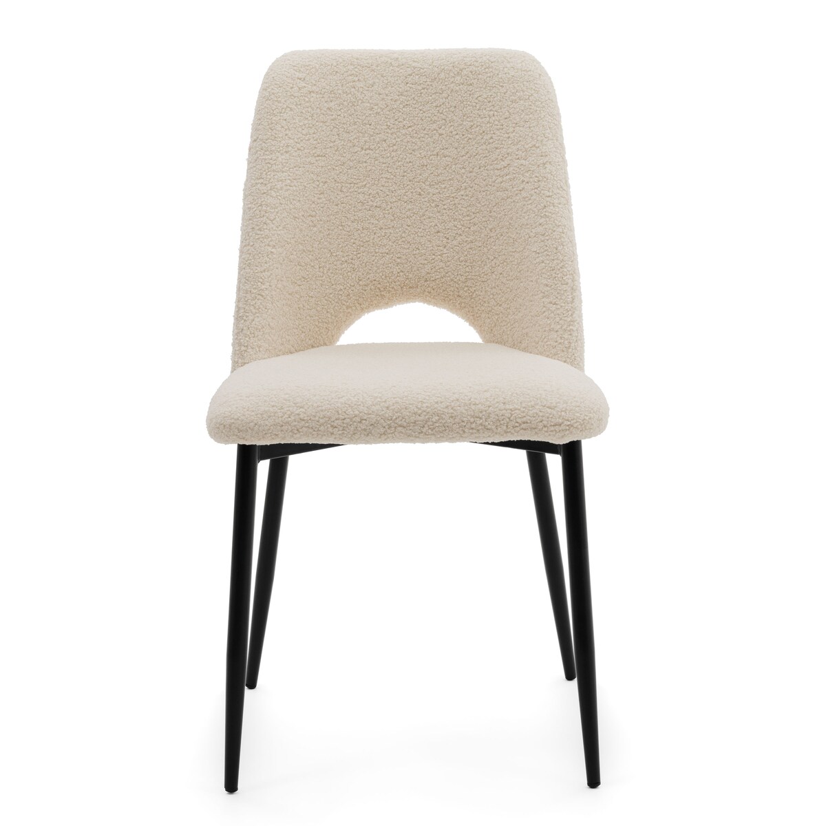 KRZESŁO TAPICEROWANE DO SALONU GLAMOUR TKANINA BOUCLE TEDDY JASNOBEŻOWE ORO