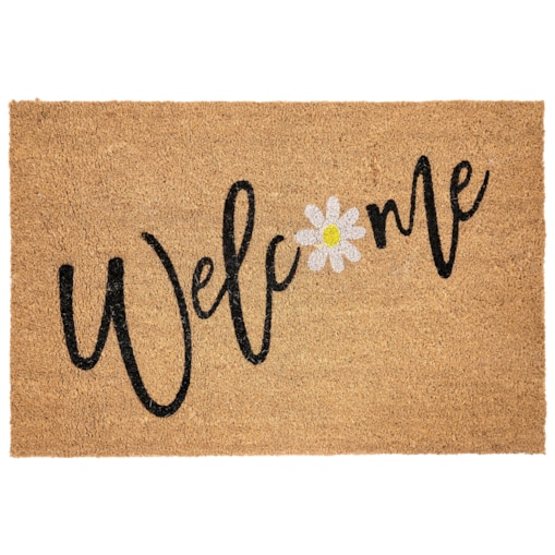 Wycieraczka CALIBATO Naturalny 60 x 90 cm Napis Włókno kokosowe