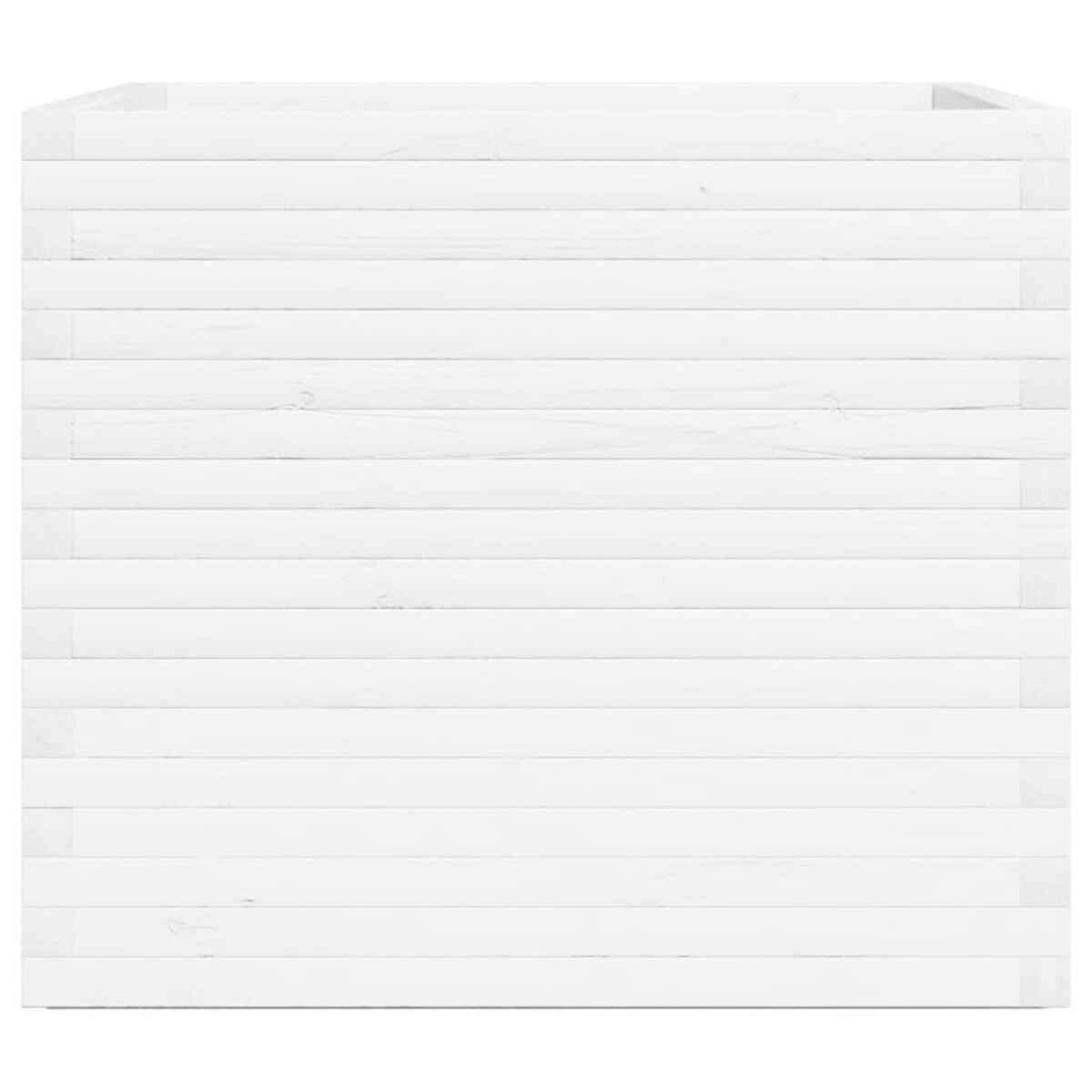 vidaXL Donica ogrodowa, biała, 80x80x72 cm, lite drewno sosnowe