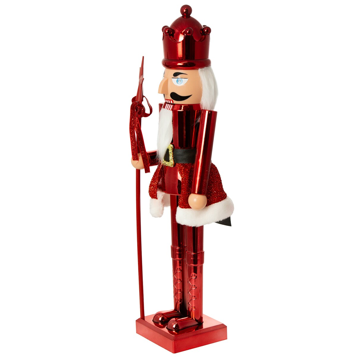 Figurka Dziadek Do Orzechów 60 Cm Boże Narodzenie Czerwony Czapka Z Bombką