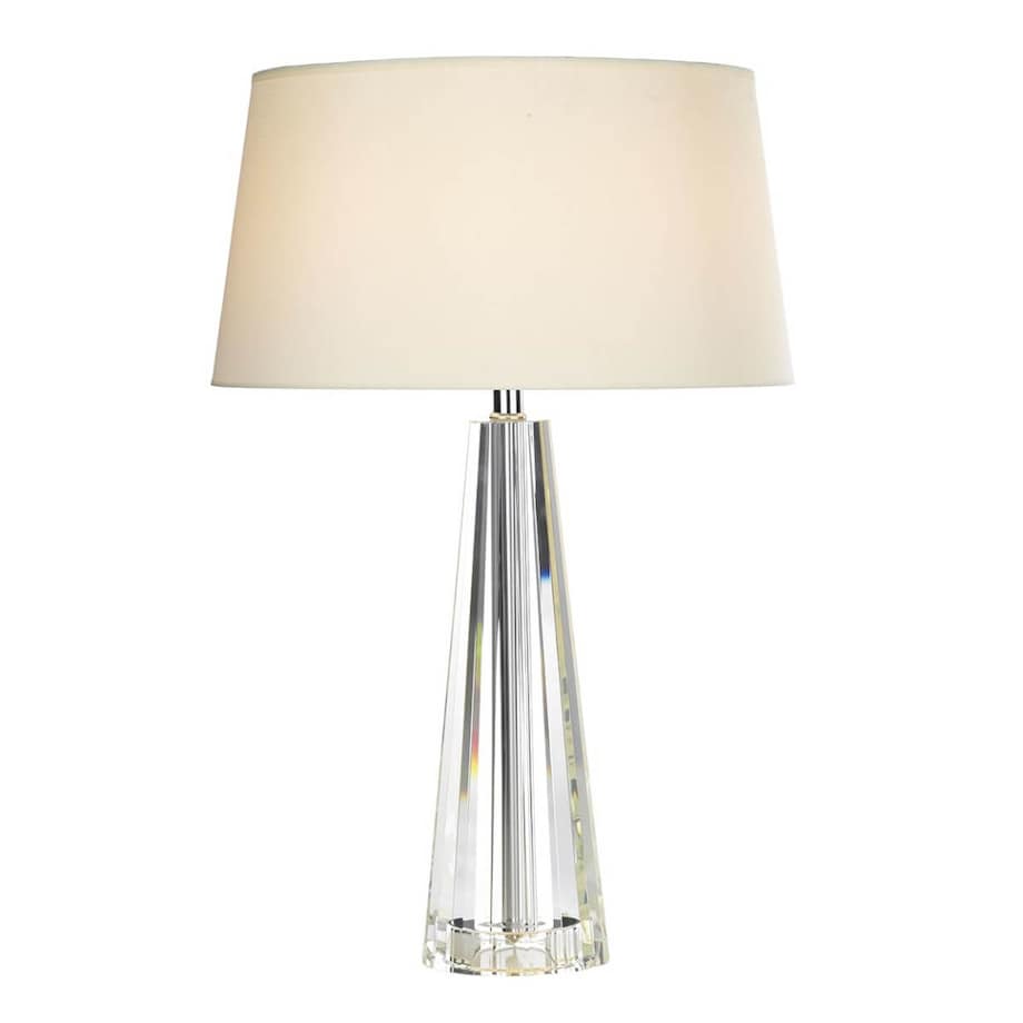 Stołowa lampa Cyprus CYP4208 Dar Lighting do salonu tkanina szkło kryształ biały