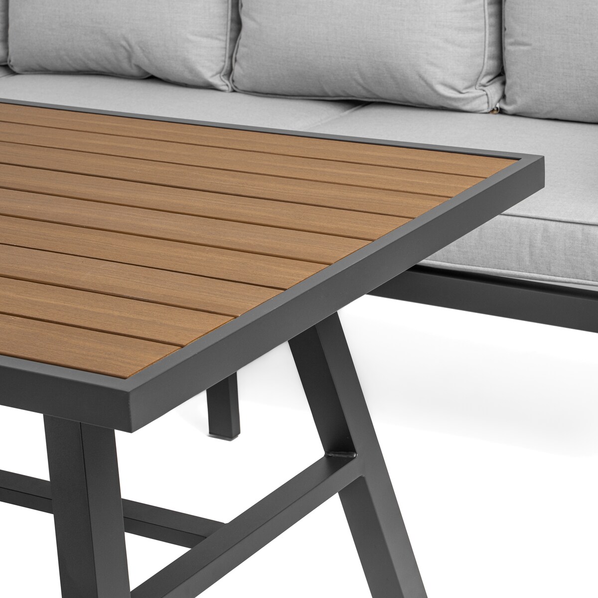 Meble ogrodowe aluminiowe narożnik stół PORTOFINO szare