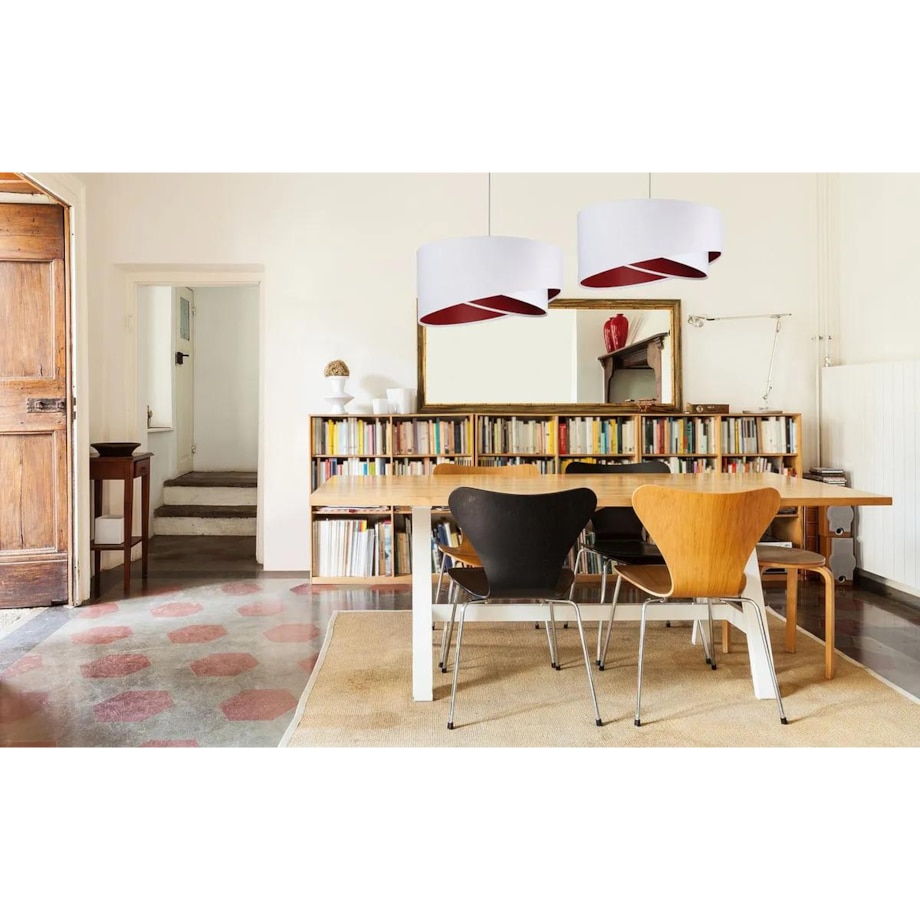 Lampa wisząca GEMSTONE WHITE biała/burgundowa