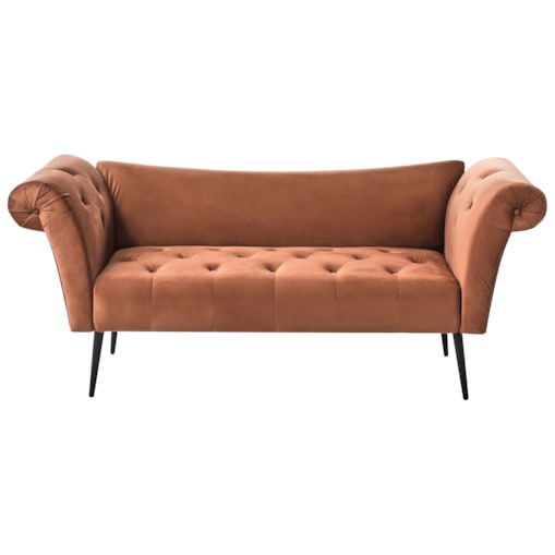 Szezlong NANTILLY Welur Złoty brąz