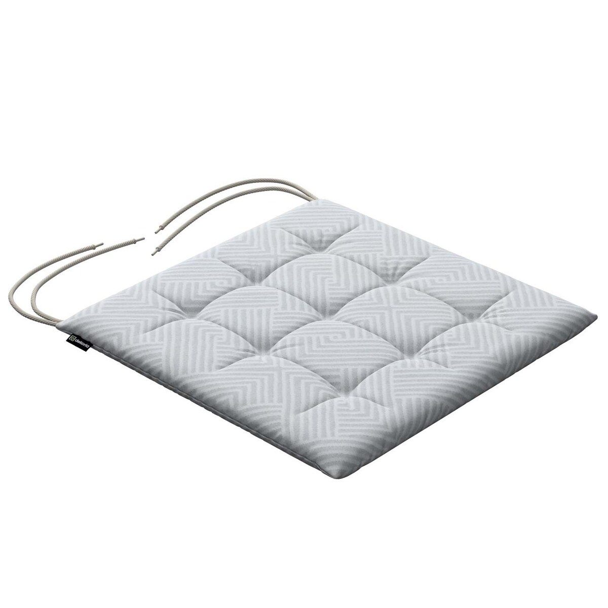 Poduszka na krzesło Karol, szaro-białe wzory geometryczne, 40 x 40 x 3,5 cm, Sunny