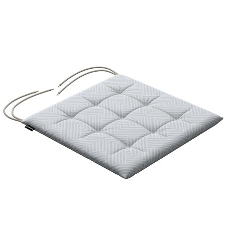 Poduszka na krzesło Karol, szaro-białe wzory geometryczne, 40 x 40 x 3,5 cm, Sunny