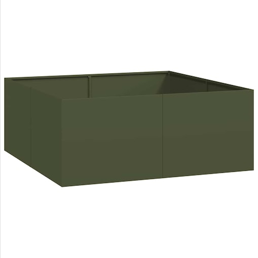 vidaXL Doniczka Oliwkowo-zielona 100x100x40 cm Stal