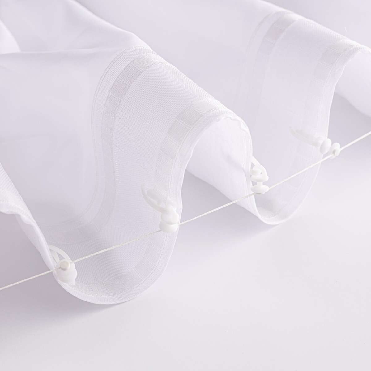 Firana na taśmie wave 300x265 biały natural look