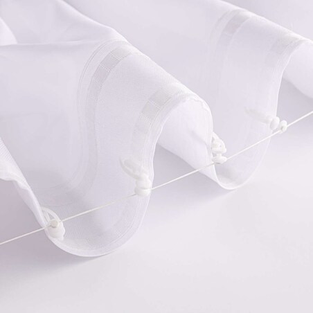 Firana na taśmie wave 300x265 biały natural look