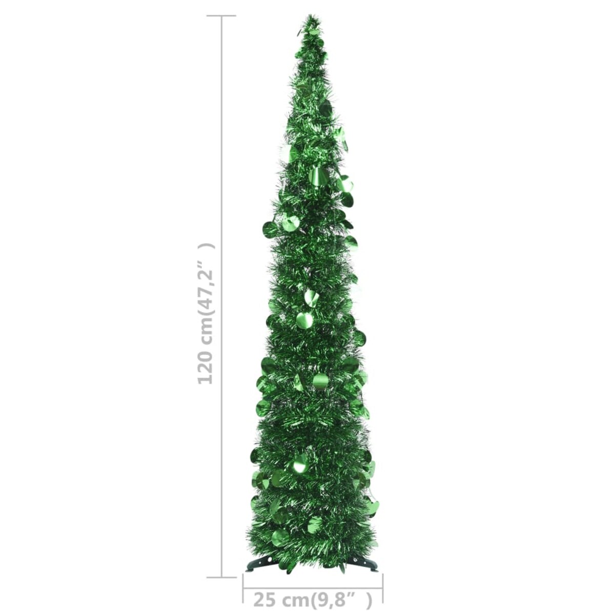 vidaXL Składana, sztuczna choinka, zielona, 120 cm, PET