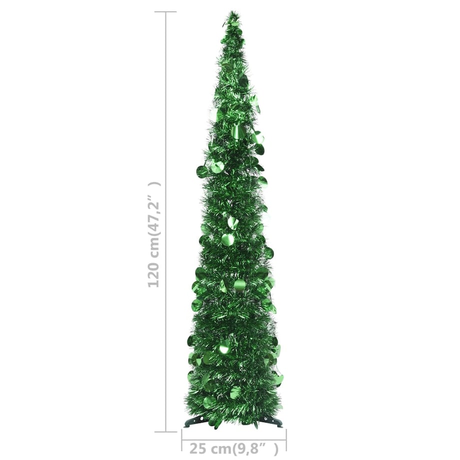 vidaXL Składana, sztuczna choinka, zielona, 120 cm, PET