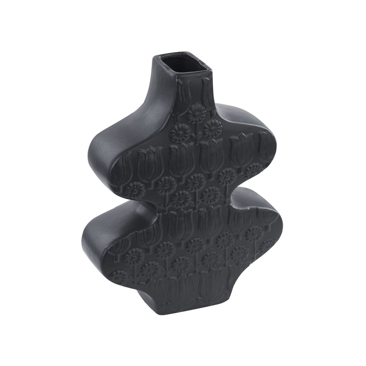 Wazon na kwiaty ceramiczny czarny ARGOS