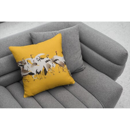 bawełniana poszewka na poduszkę - Stado żurawi 45x45 cm