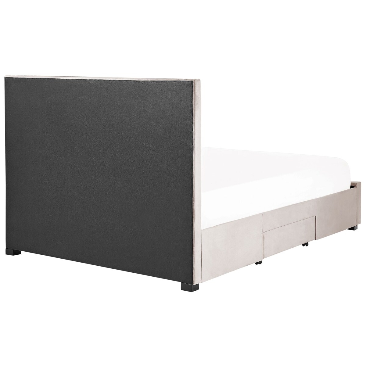 Łóżko z szufladami welurowe 160 x 200 cm beżowe LIEVIN