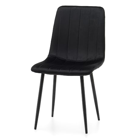 Krzesło tapicerowane welurowe do salonu jadalni GELA czarna