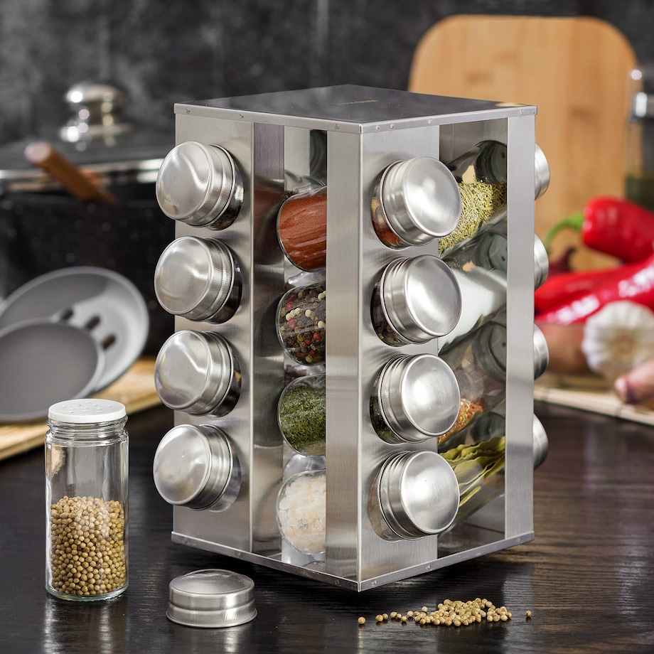Zestaw pojemników na przyprawy 17 elementów przyprawnik KINGHOFF