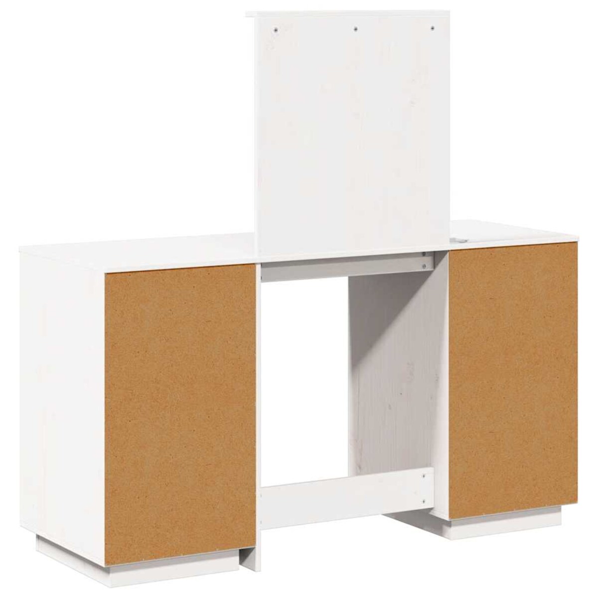 vidaXL Toaletka z LED, vit, lite drewno sosnowe