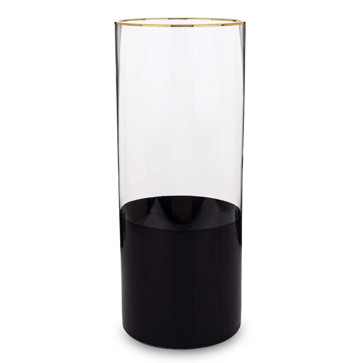Wazon szklany czarno-przezroczysto-złoty 30x12 cm VIVIANA - I