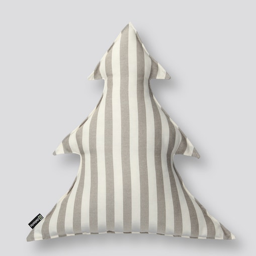 Poduszka Choinka 38x40cm, beżowo-białe pasy (1,5cm), 38x40x8cm, Christmas