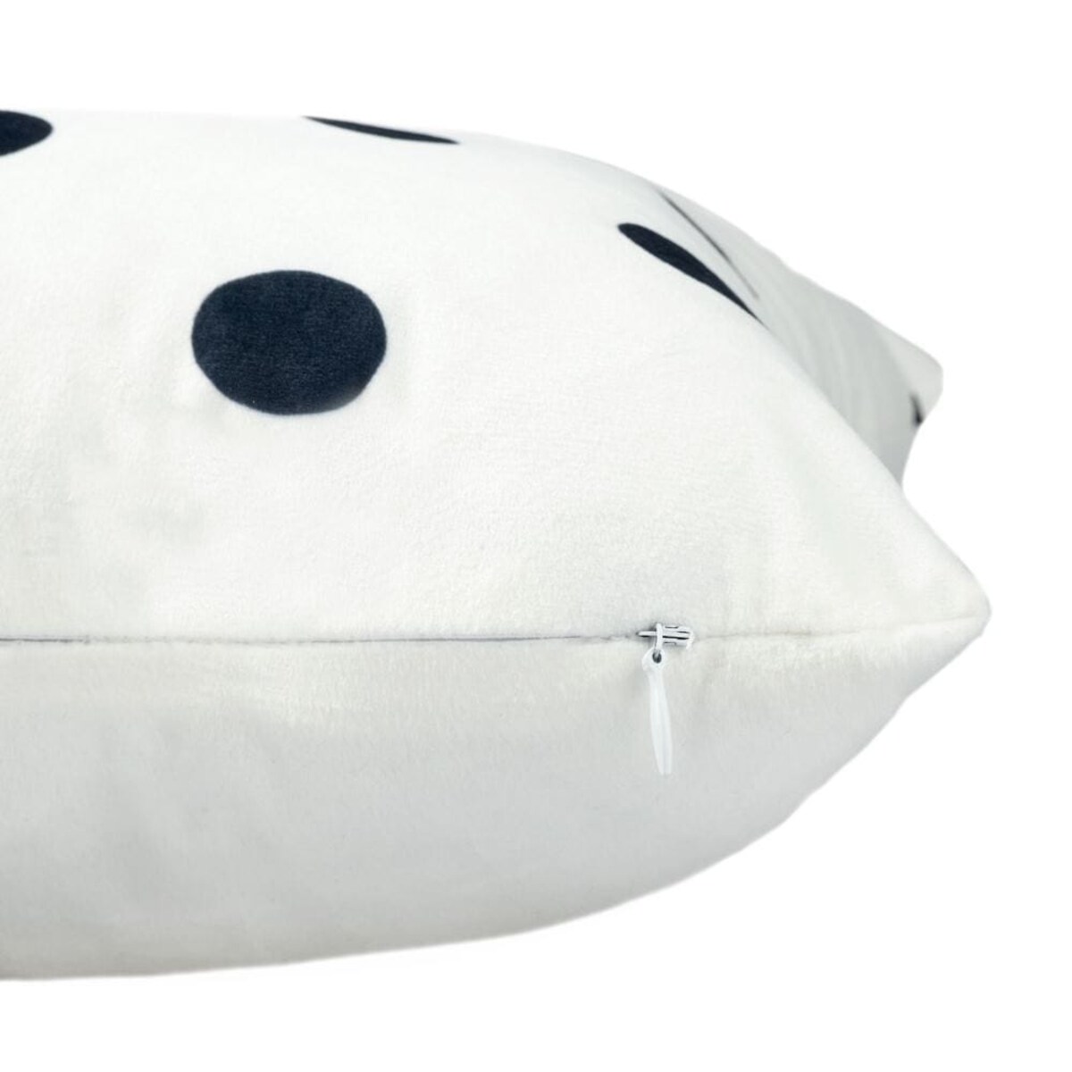 Poszewka dekoracyjna 43x43 biała w granatowe kropki