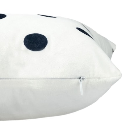 Poszewka dekoracyjna 43x43 biała w granatowe kropki