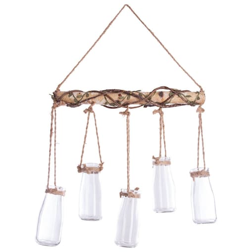 Zawieszka wielofunkcyjna ze szklanymi lampionami, dekorcja ścienna w stylu etno