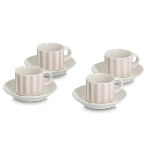 Komplet 4 filiżanek do espresso 70 ml ze spodeczkami PASKI
