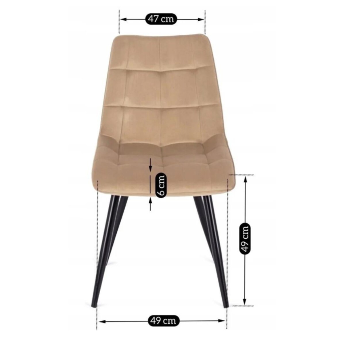 Krzesło Tapicerowane Welurowe Velvet Do Jadalni Loft RIO Beż