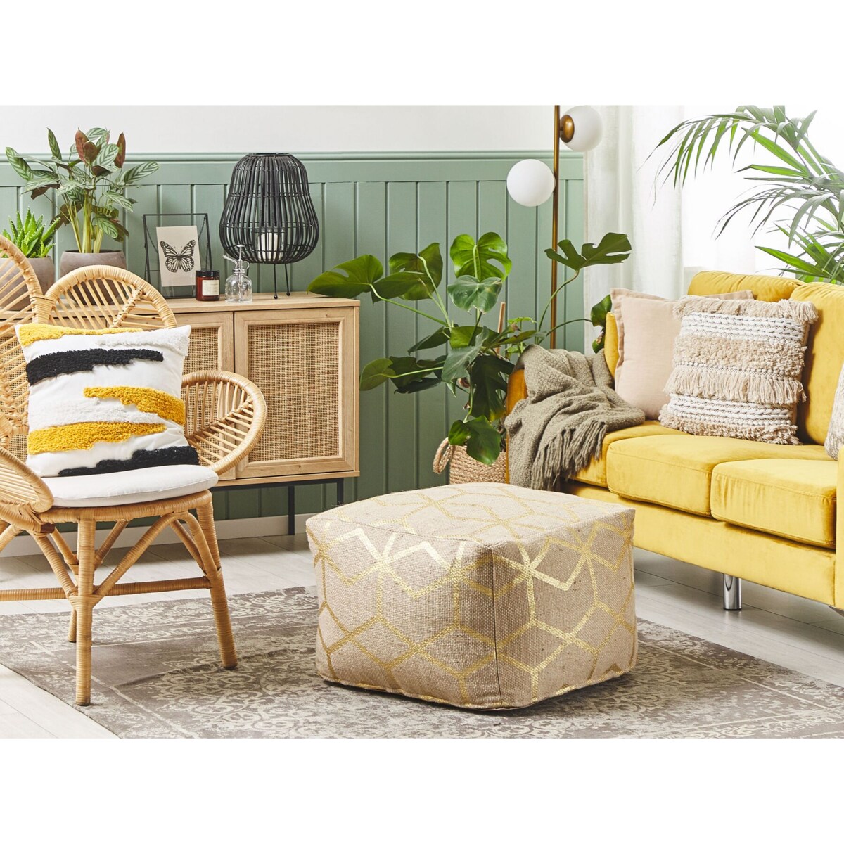 Puf 67 x 67 cm beżowy MAMALA