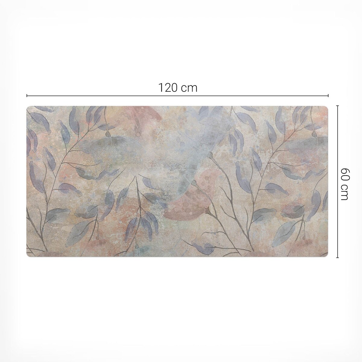 Beżowa mata na biurko Delikatne liście tła, 120x60 cm