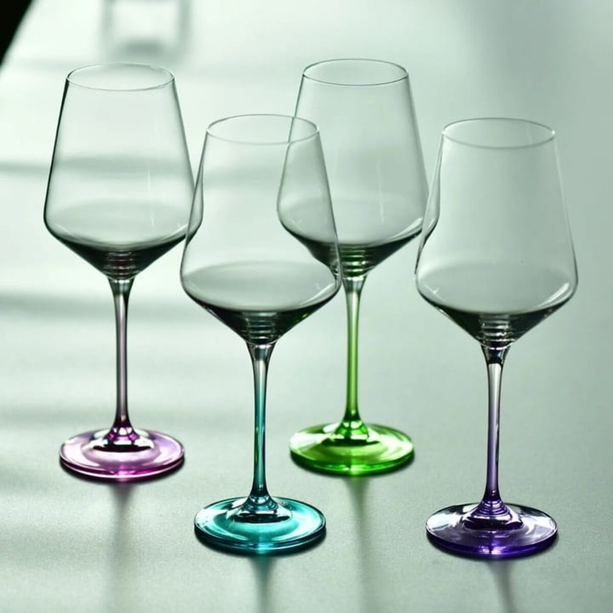 Kolorowe Kieliszki do Wina Avant-Garde Deco Krosno 4 szt 450 ml Uniwersalne