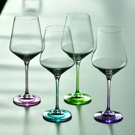 Kolorowe Kieliszki do Wina Avant-Garde Deco Krosno 4 szt 450 ml Uniwersalne