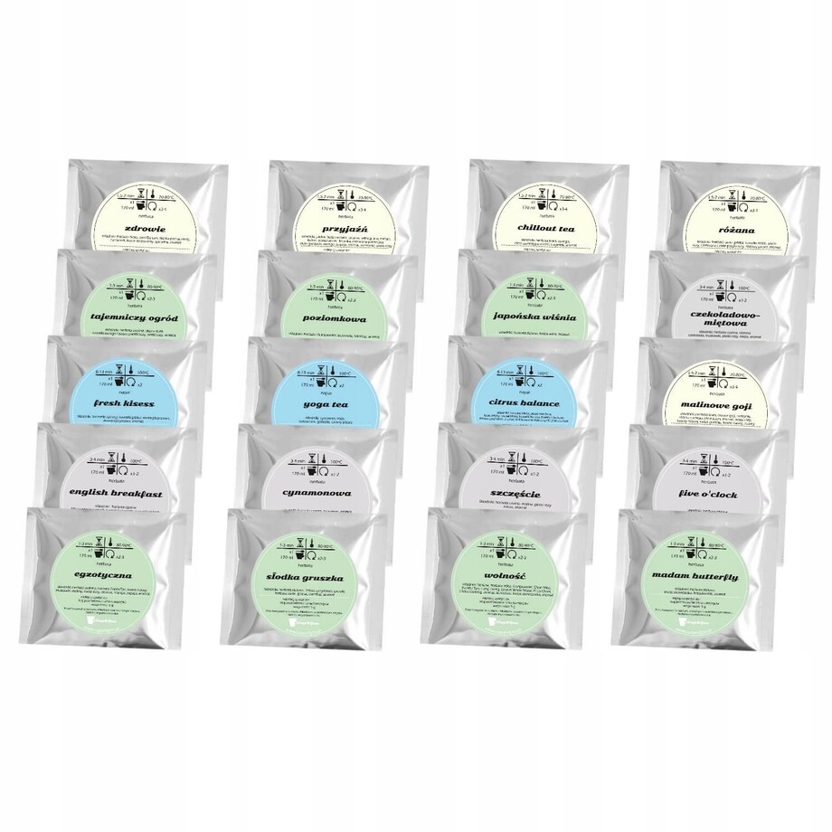 Drewniana solidna herbaciarka - zestaw 60szt różnych herbat sypanych liściastych w saszetkach - na prezent upominek dla kobiety faceta mamy taty babci dziadka