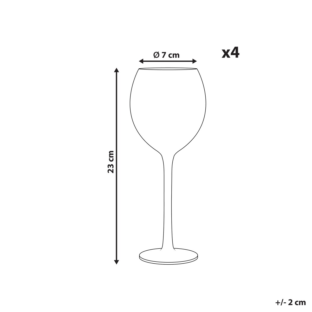 Zestaw 4 kieliszków do wina DIOPSIDE 360 ml Różowy