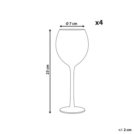 Zestaw 4 kieliszków do wina DIOPSIDE 360 ml Różowy