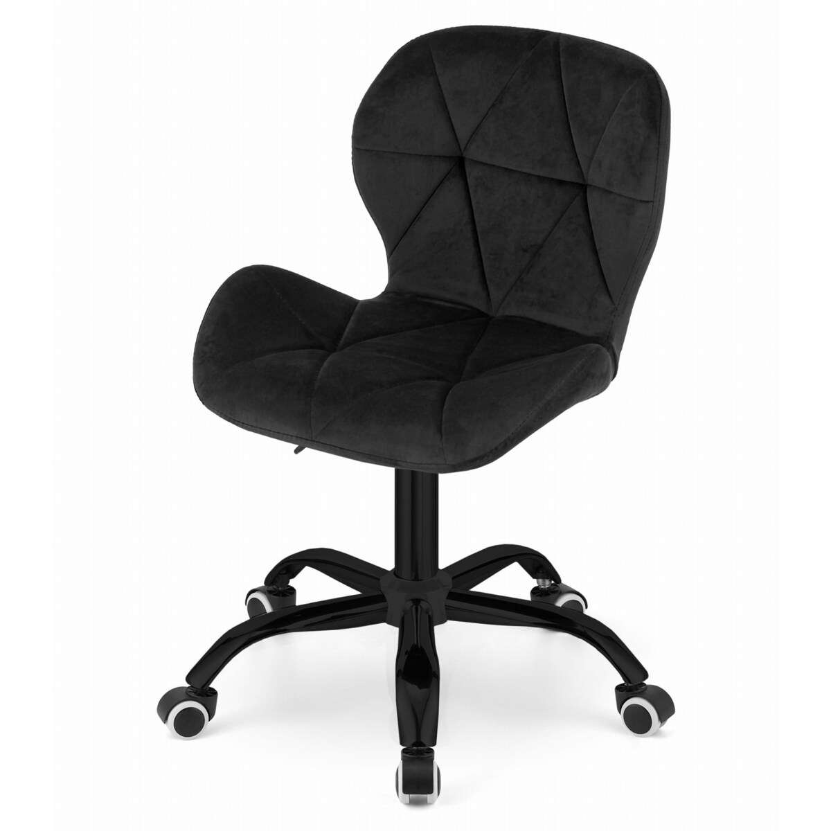 Krzesło Do Jadalni Kuchni Salonu Obrotowe Noto Aksamit - Czarne