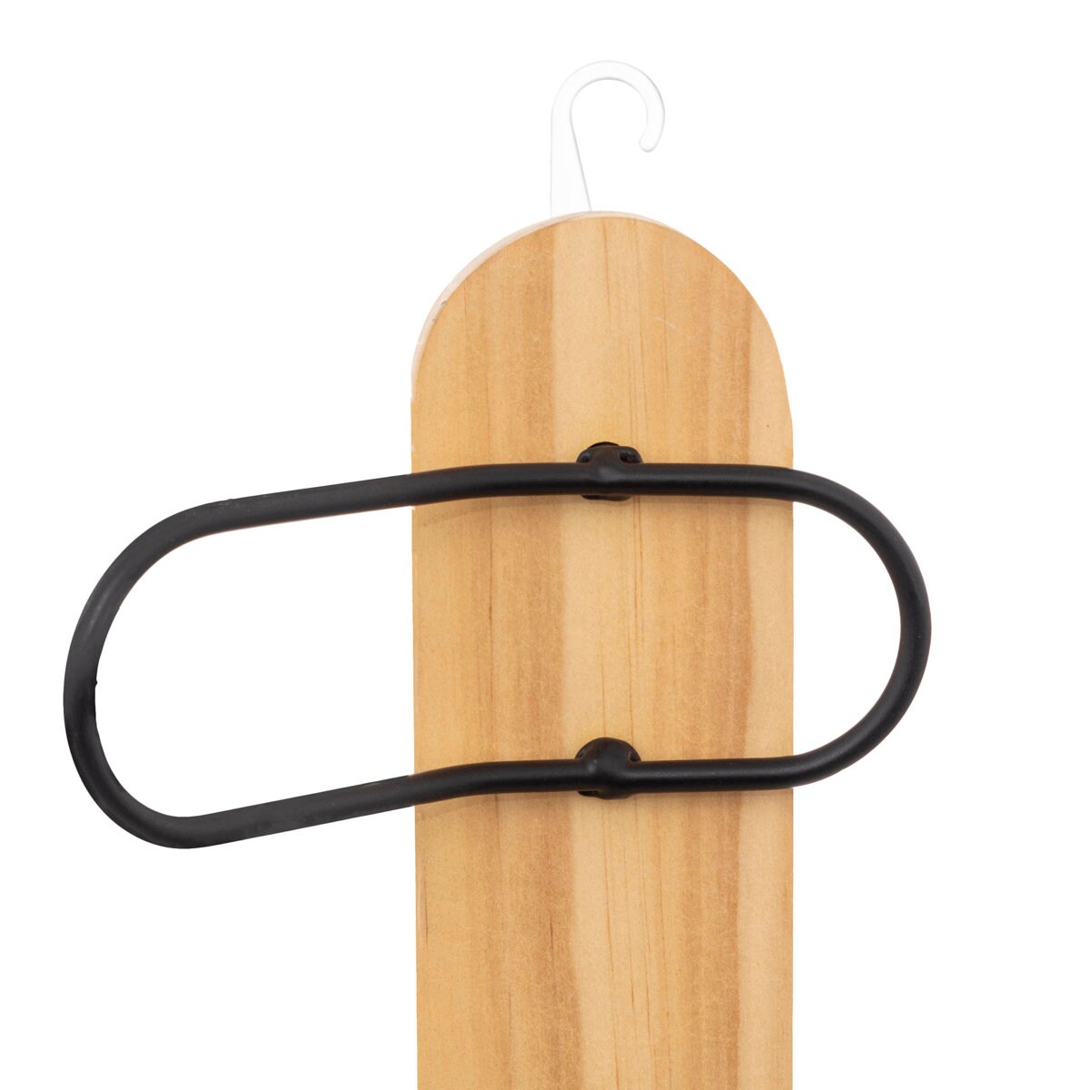 Drewniany wieszak do przedpokoju z 6 haczykami, 77 cm