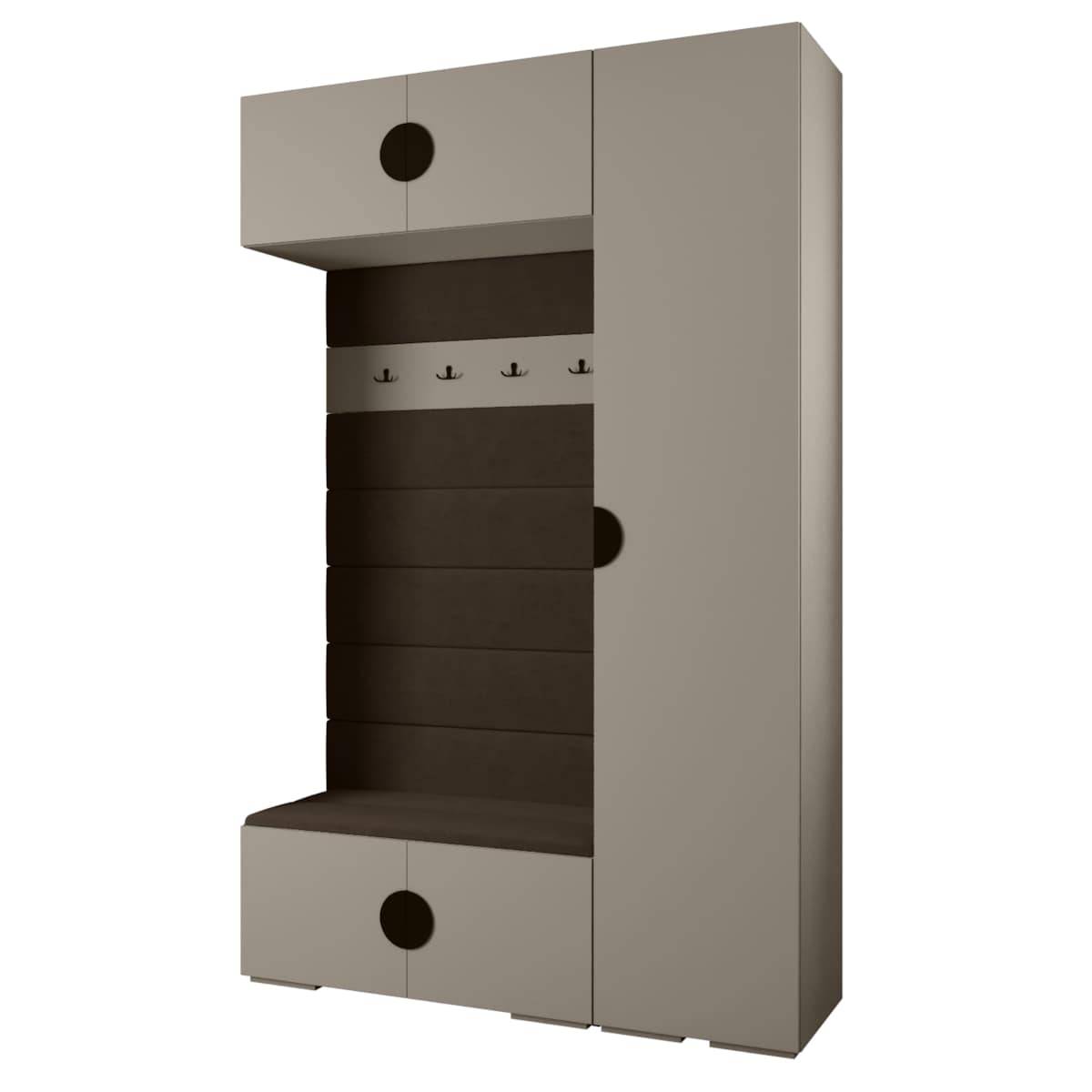 Garderoba do przedpokoju INOVA 4 Z19 kaszmir+czarny+manila04