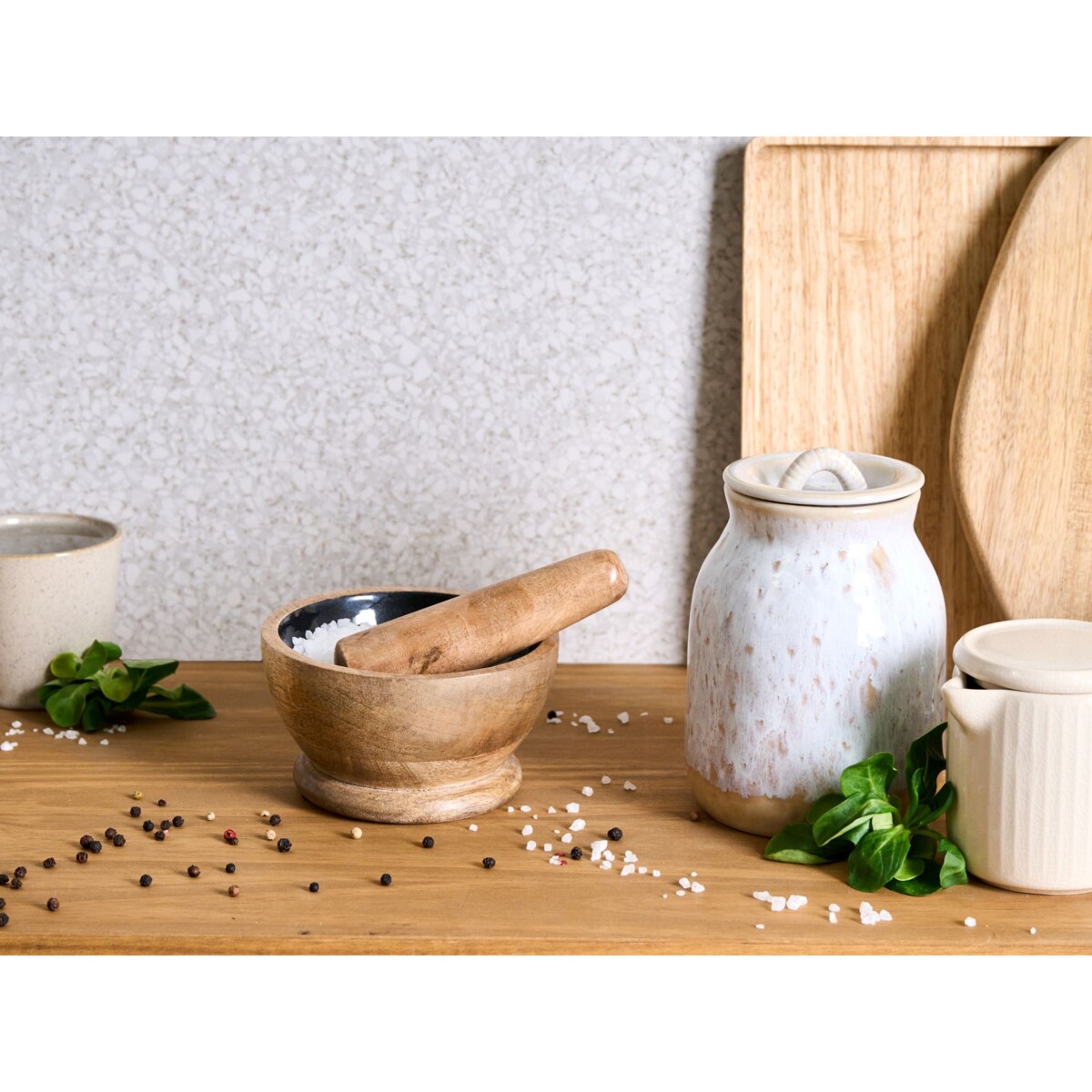 Moździerz z tłuczkiem BANHA Drewno mango Brązowy/ czarny