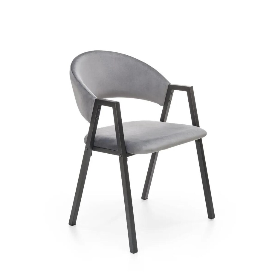 Krzesło tapicerowane K473 VELVET szare