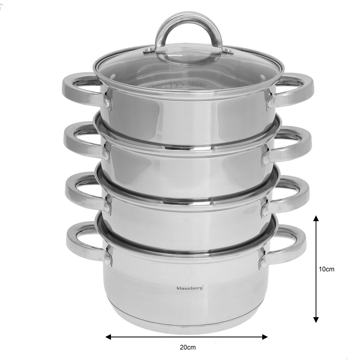 Zestaw garnków do gotowania na parze 20cm 5 ele garnki parowar KLAUSBERG